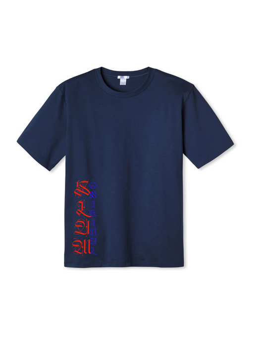 Old English adult navy blue