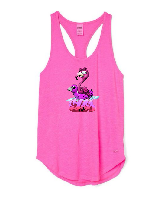 Flamingo adult pink tank